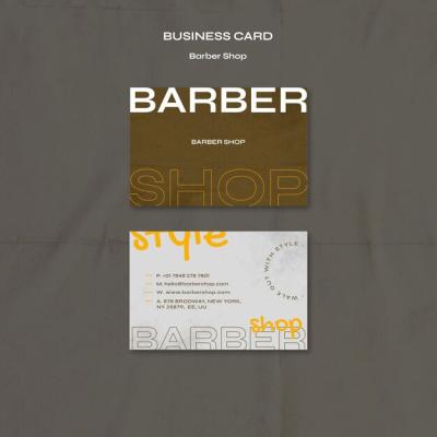 Textured Barber Shop Business Card – Free Download