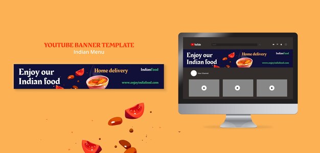 Indian Menu Template in Flat Design – Free Stock Photo for Download