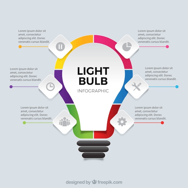 Colourful Infographic Featuring a Lightbulb – Free Stock Photo for Download