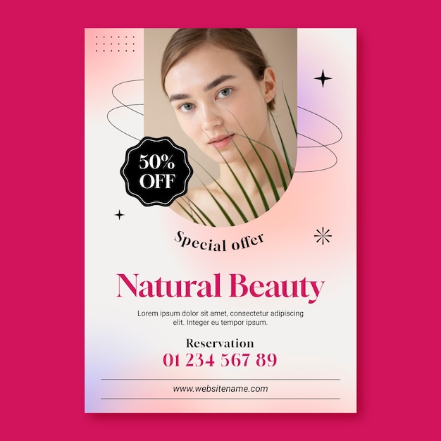 Gradient Beauty Template Design – Free Download