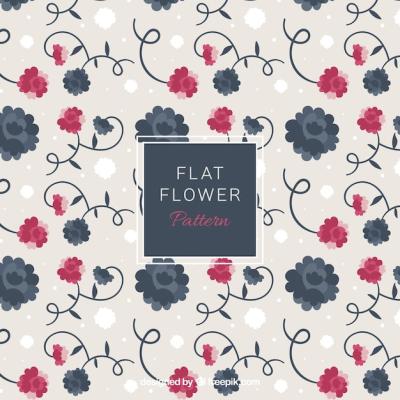 Pretty Pattern of Red and Blue Flowers – Free Stock Photo for Download