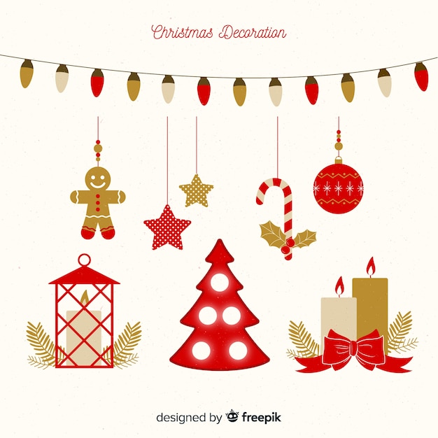 Christmas Decoration in Flat Design – Free Stock Photo Download