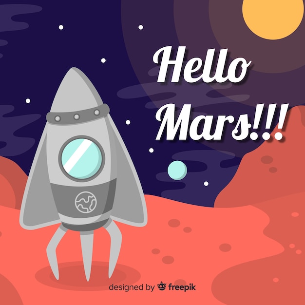 Modern Mars Background in Flat Design – Free to Download