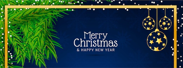 Merry Christmas Banner Vector Template – Free Download