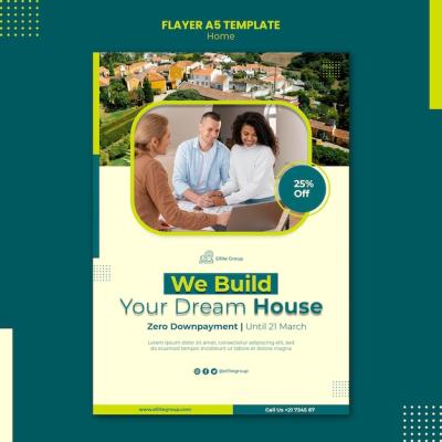 Vertical Flyer Template for New Family Home – Free Download