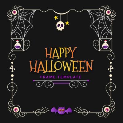 Gradient Halloween Frame Template – Free to Download