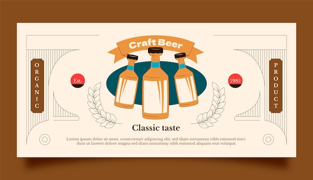 Hand Drawn Beer Bar Banner Template – Free Download