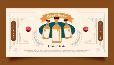 Hand Drawn Beer Bar Banner Template – Free Download