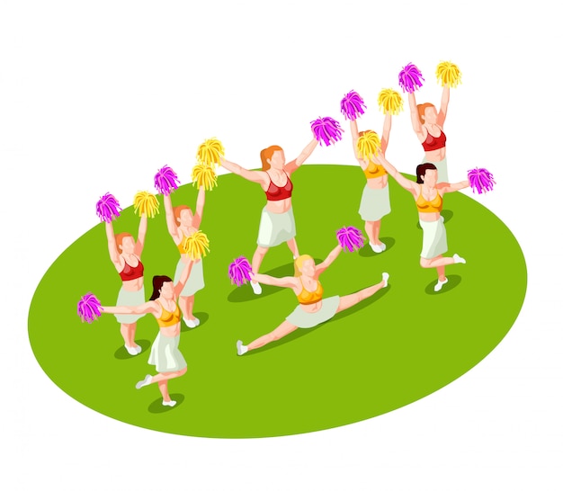 Cheerleading Isometric Illustration – Free Stock Photo, Download for Free