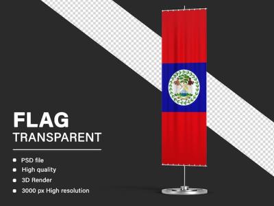 Belize Flag Banner Design on Transparent Background – Free Download