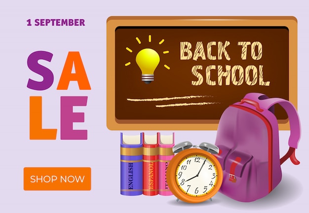 Back to School Sale Leaflet Design Featuring Books – Download Free Stock Photo