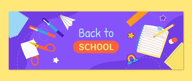 Back to School Twitter Header Template – Free Download