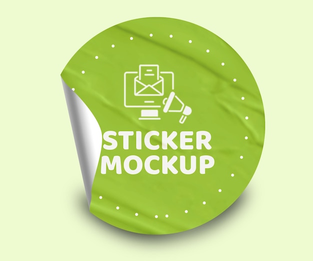 Realistic Round Sticker Mockup Design PSD Template for Promotional Labels – Free Download