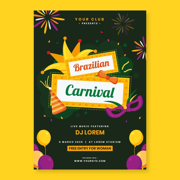 Brazilian Carnival Flyer Template – Free Download