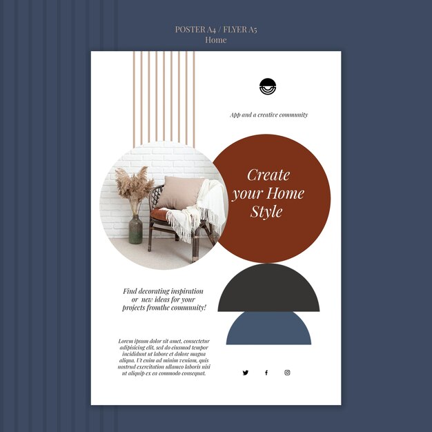 Flat Design Home Template – Free Download