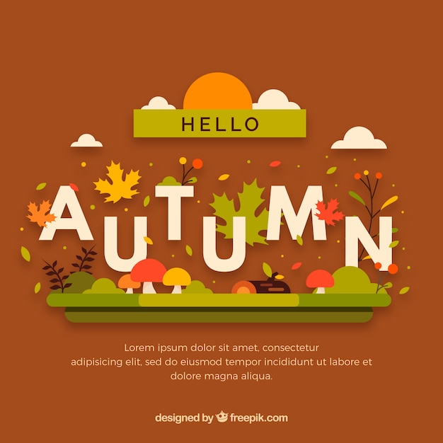 Charming Autumn Composition in Flat Design – Free Download