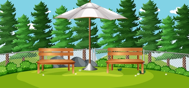 Empty Nature Park Picnic Scene – Free Download