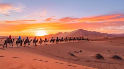 Bedouins on Camels Traveling Through the Desert – Free Stock Photo for Download