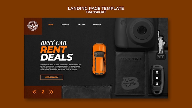 Car Rental Landing Page Template Featuring a Toy Car – Free Download