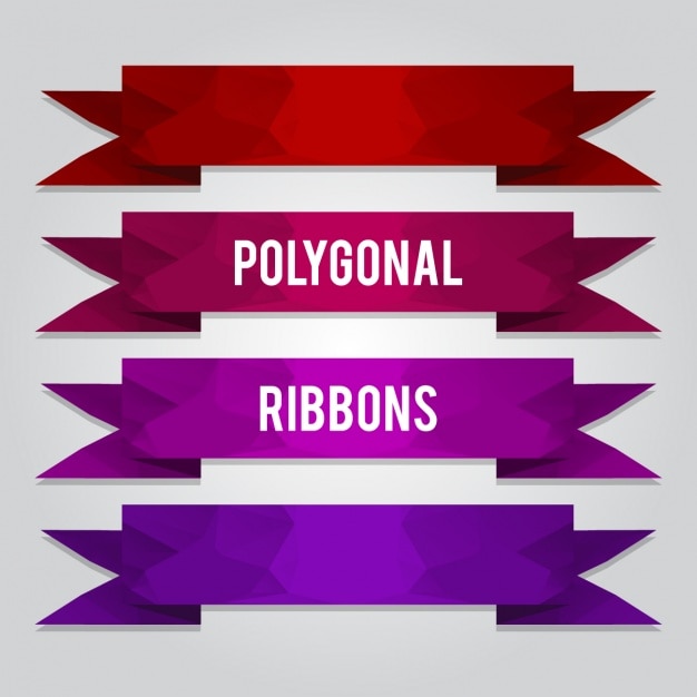 Color Polygonal Ribbon Set – Free Download