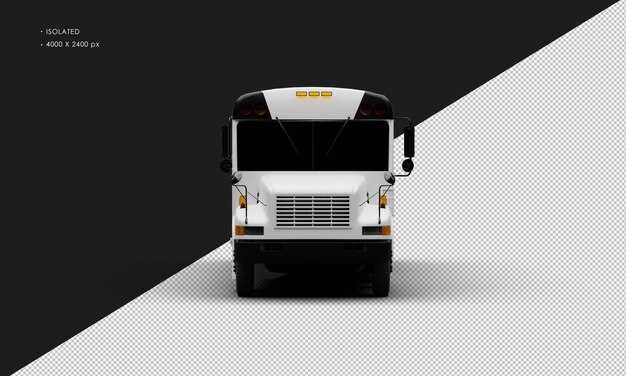 Realistic Isolated Matte White Conventional Passenger Bus From Front View – Free Download