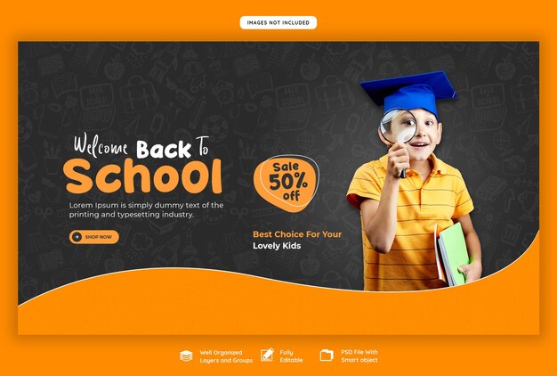 Back to School Web Banner Template – Free Download