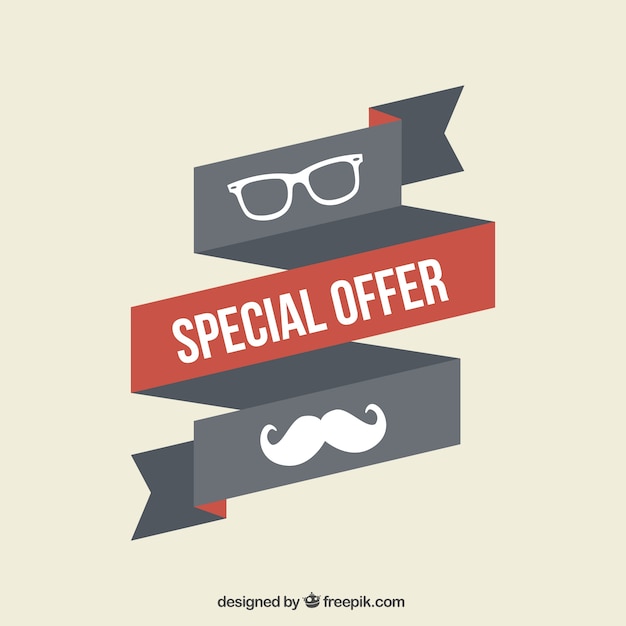 Hipster Offer Ribbon – Free Download