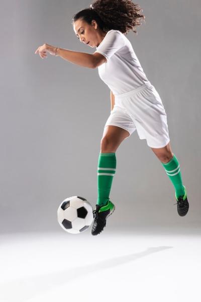 Fit Young Woman Playing Football – Free Download, Download Free Stock Photo