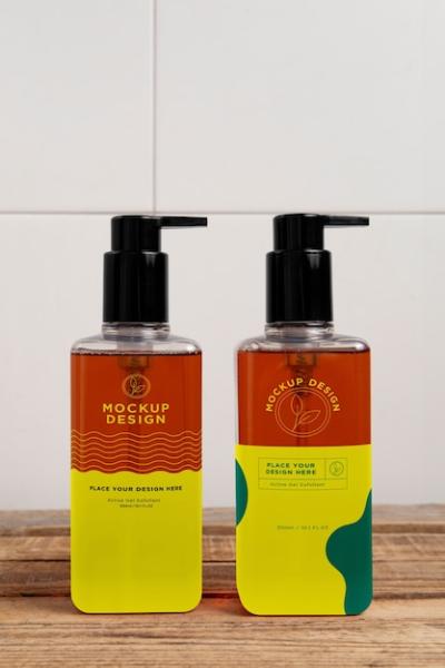 Gel and Shampoo Bottle Mockup – Free Stock Photo for Download