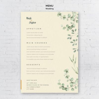 Minimalist Wedding Menu – Free Download, Free Stock Photo