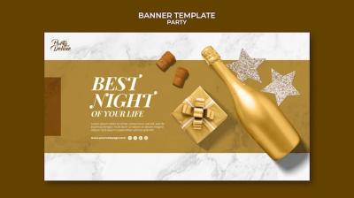 Luxury Golden Party Banner Template – Free Download