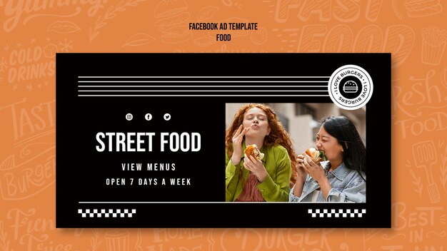 Street Food Template in Flat Design – Free Download