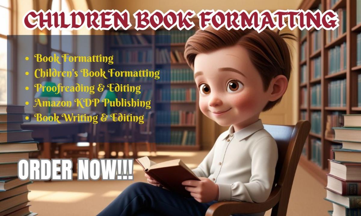 I Will Format Your Children’s Book Accurately and Publish It on Amazon KDP