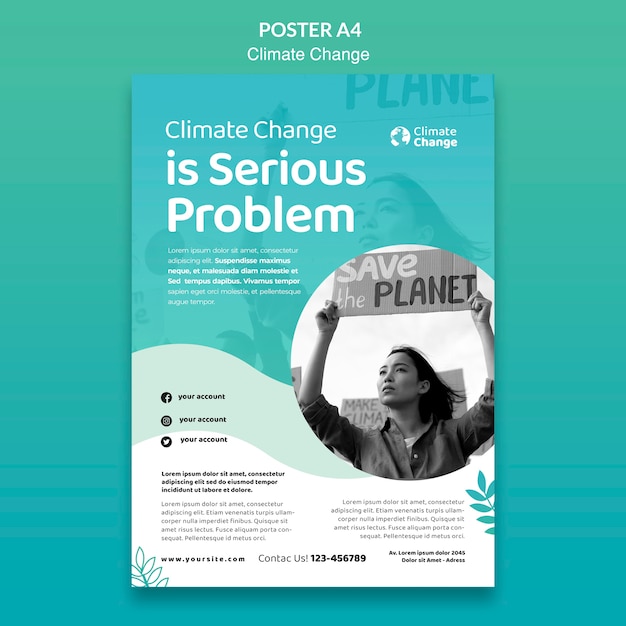 Climate Change Problem Poster Template – Download Free Stock Photo