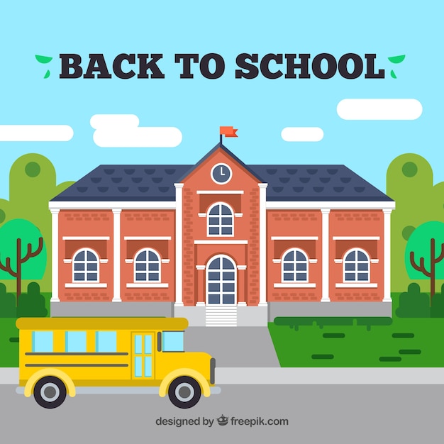 Back to School Background Featuring a Bus – Download Free Stock Photo