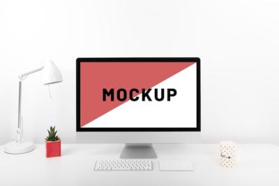 Computer Screen Mockup for Website UI Presentation – Free to Download