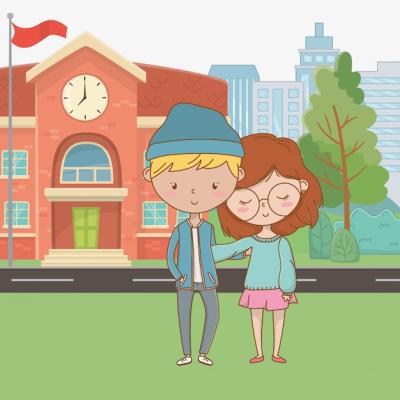 Cartoon Teenager Boy and Girl Vector Template – Free Download