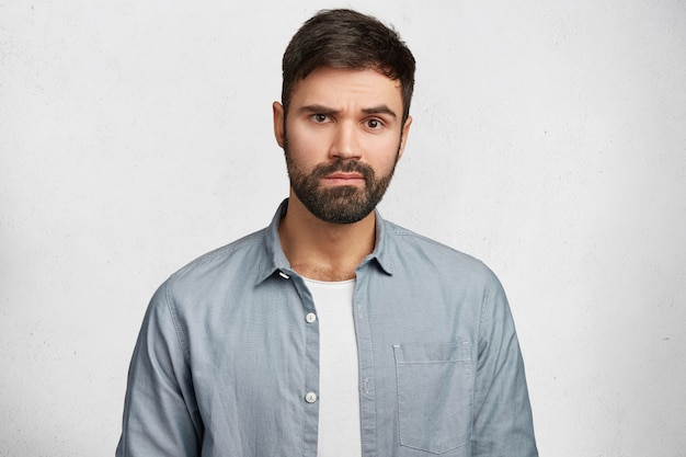 Young Bearded Man in Denim Shirt – Free Stock Photo for Download