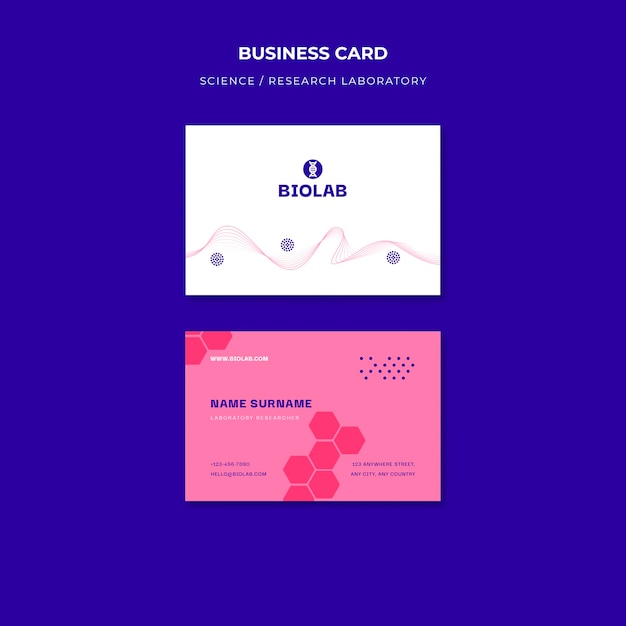 Science and Tech Horizontal Business Card Template – Free Download