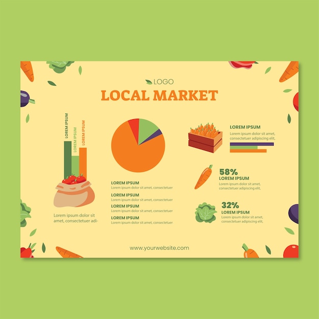 Hand Drawn Local Market Infographic Template – Download Free Stock Photo