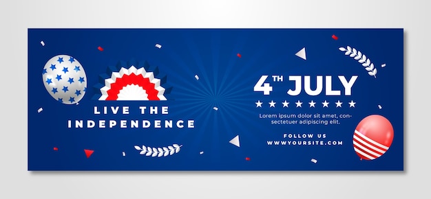 4th of July Social Media Cover Template – Free Download