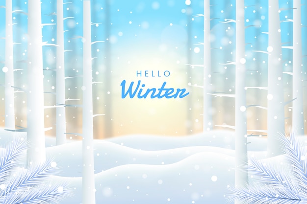 Realistic Winter Background with Snow – Free Download