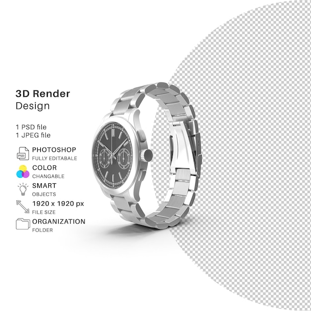 A Stunning 3D Render Design of a Watch – Free Download