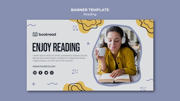 Reading Concept Banner Template – Free Download