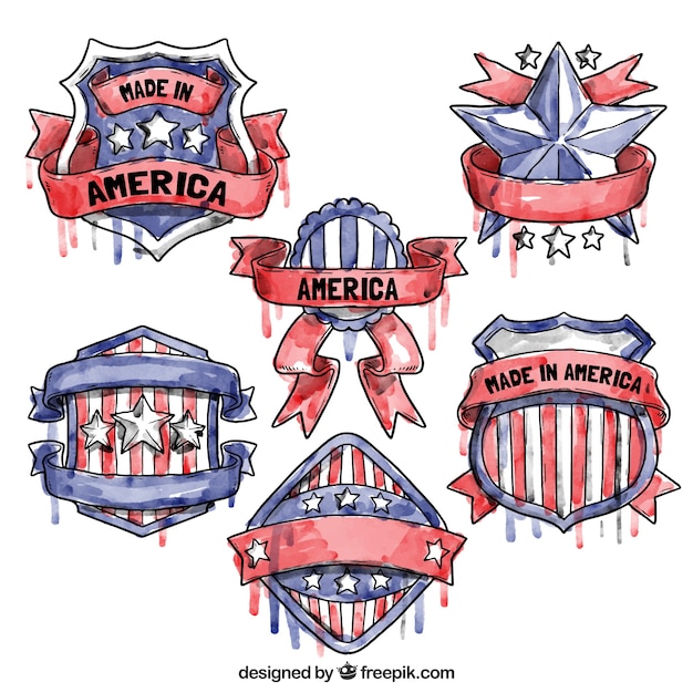 Watercolor America Emblems – Free Download