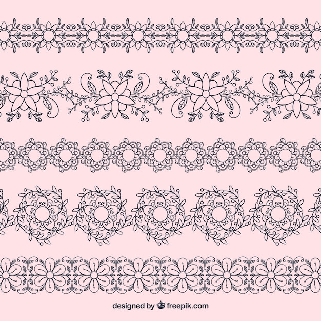 Hand Drawn Floral Borders – Free Download, Download Free Stock Photo