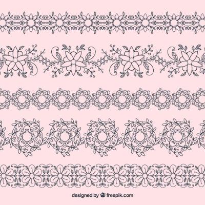 Hand Drawn Floral Borders – Free Download, Download Free Stock Photo