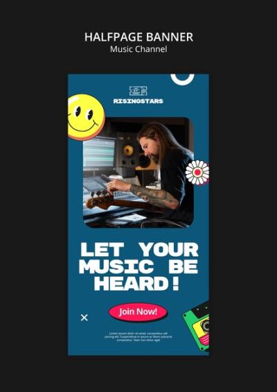 Music Channel Template Design – Free Download
