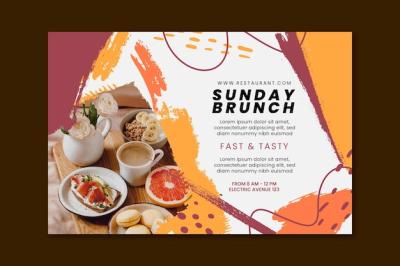 Brunch Restaurant Banner Template – Free Download