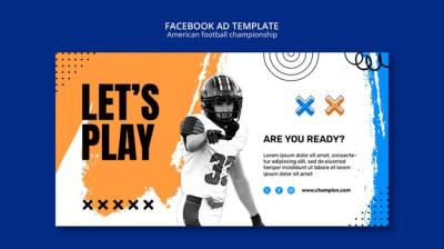 American Football Championship Facebook Template – Free Download